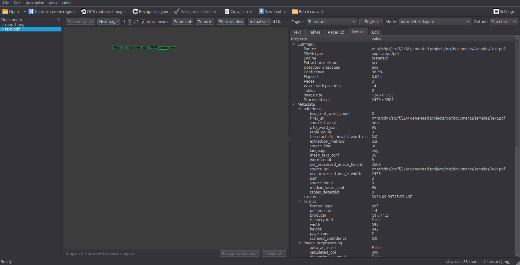 Glyph OCR screenshot
