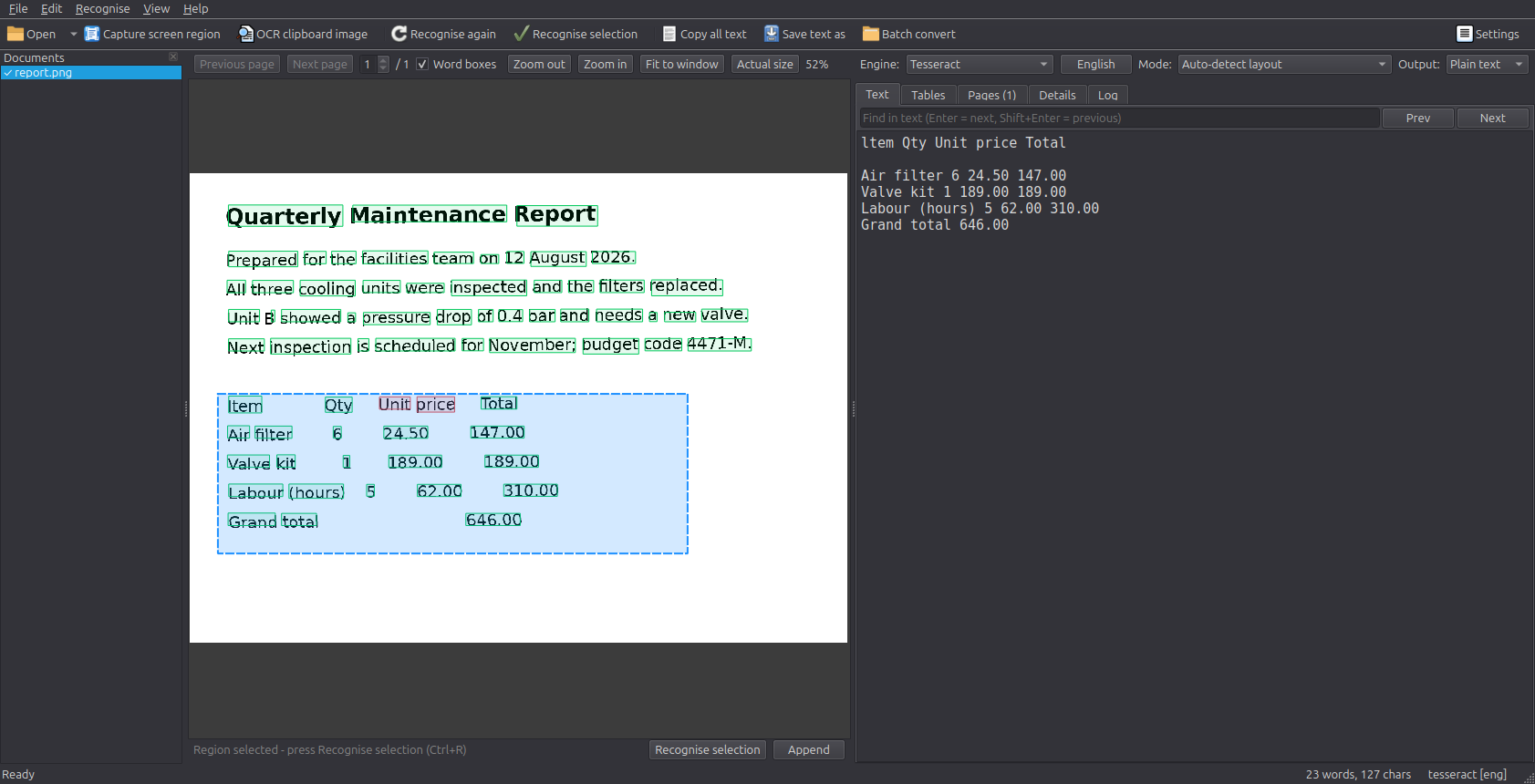 Glyph OCR screenshot