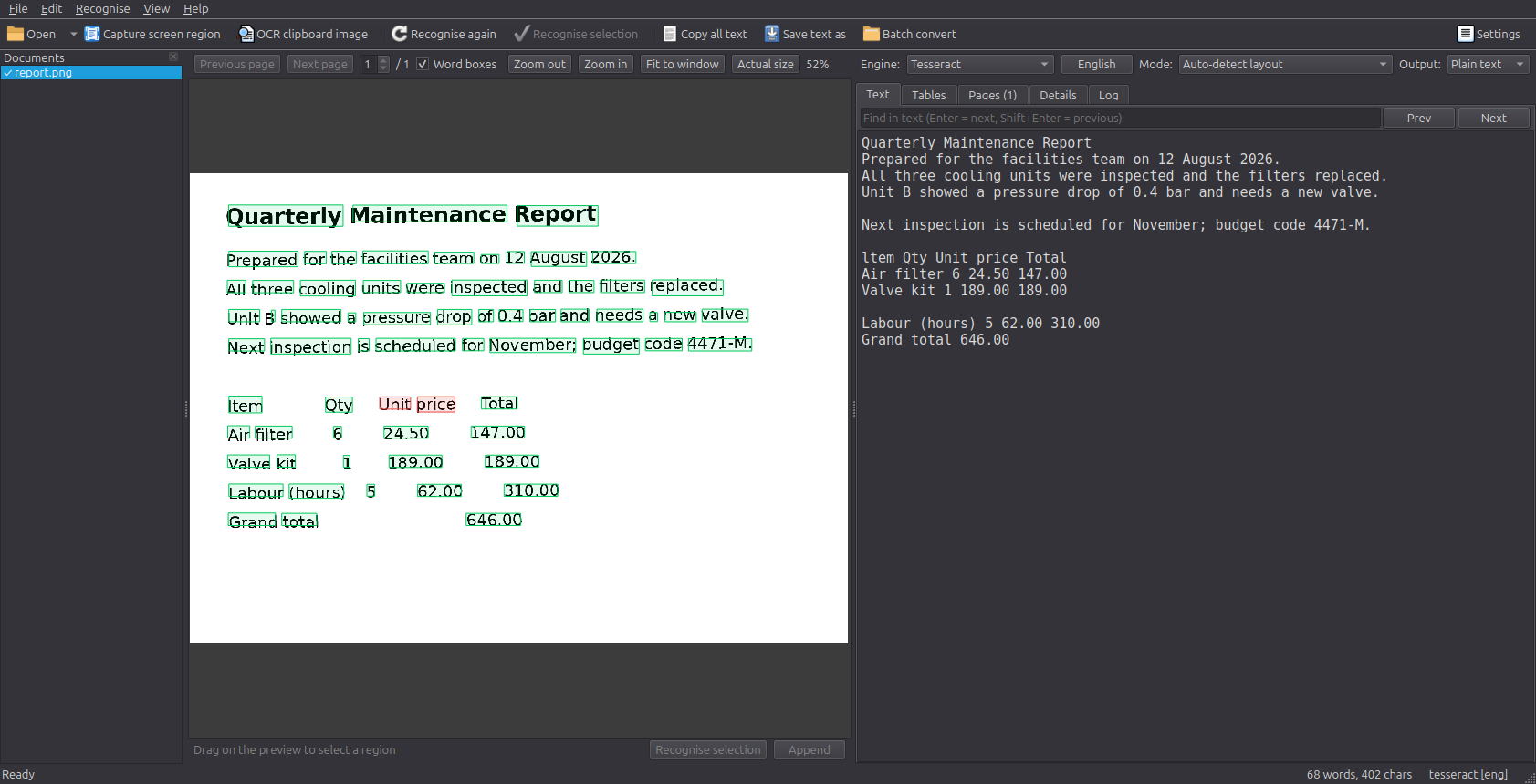 Glyph OCR screenshot