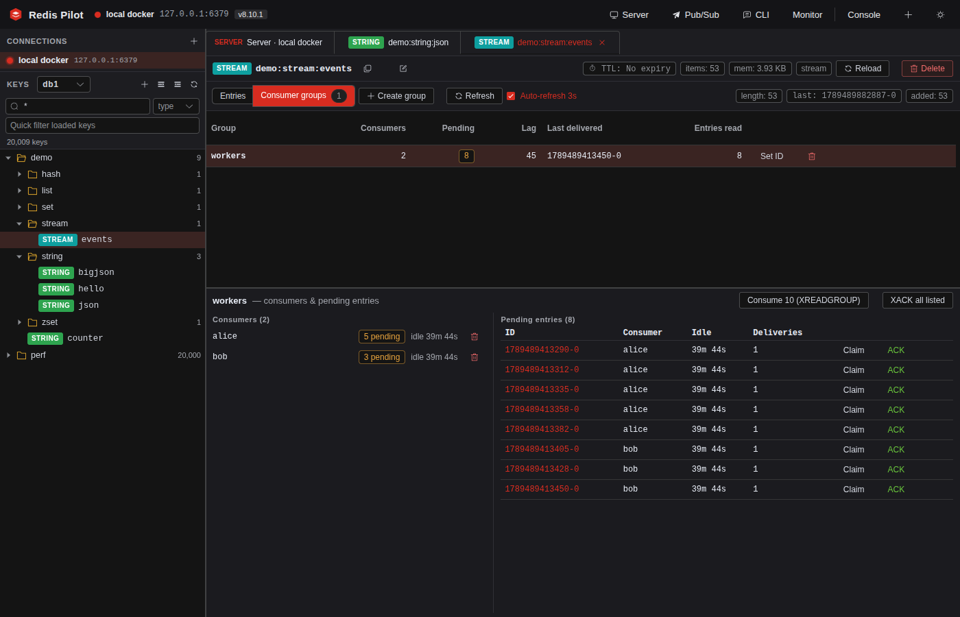 Redis Pilot screenshot