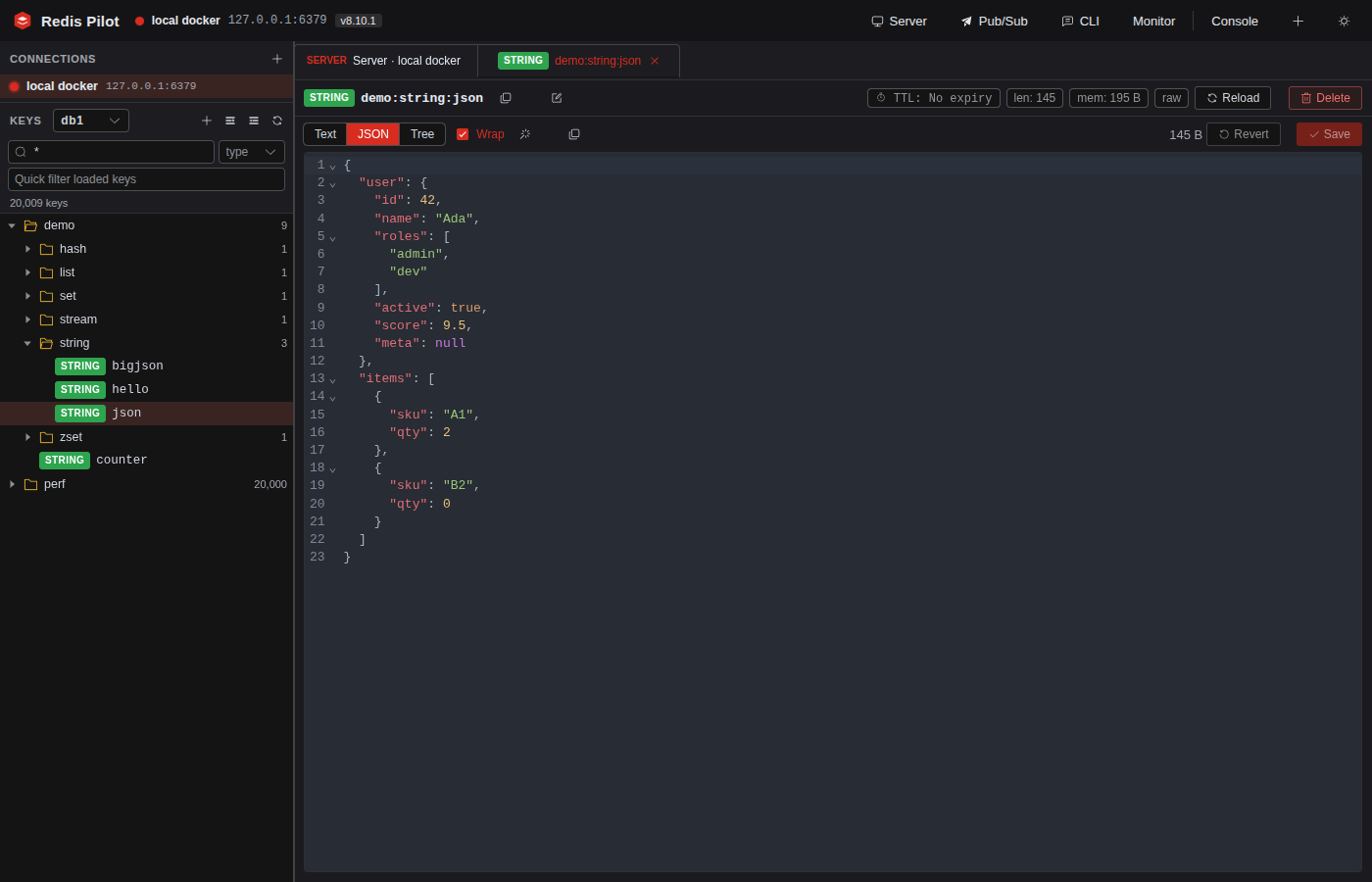 Redis Pilot screenshot