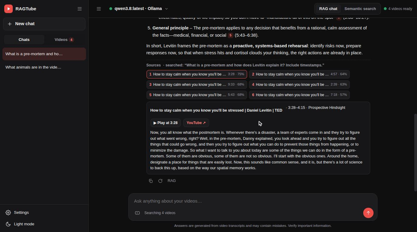 RAGTube screenshot