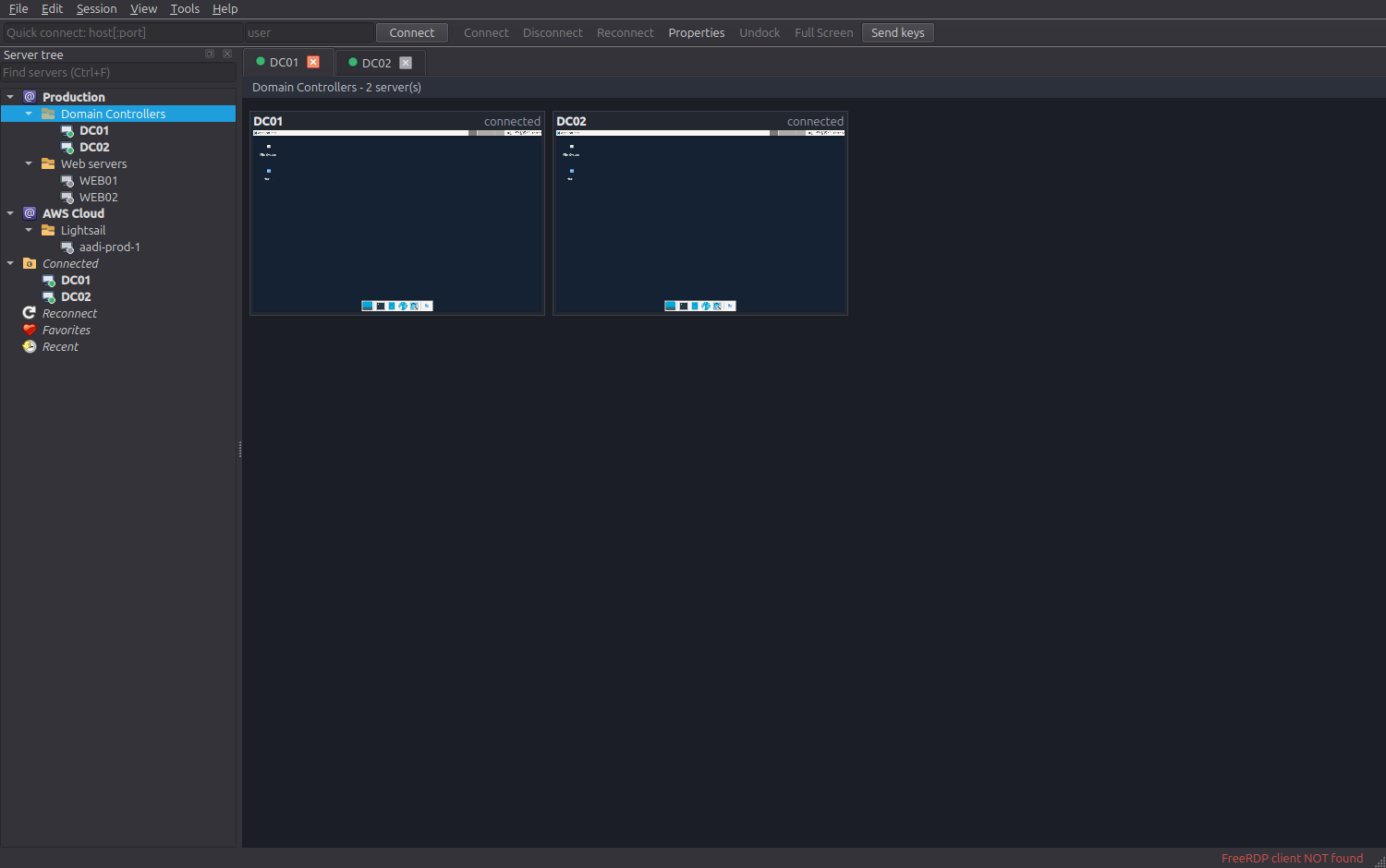 RDPMan screenshot