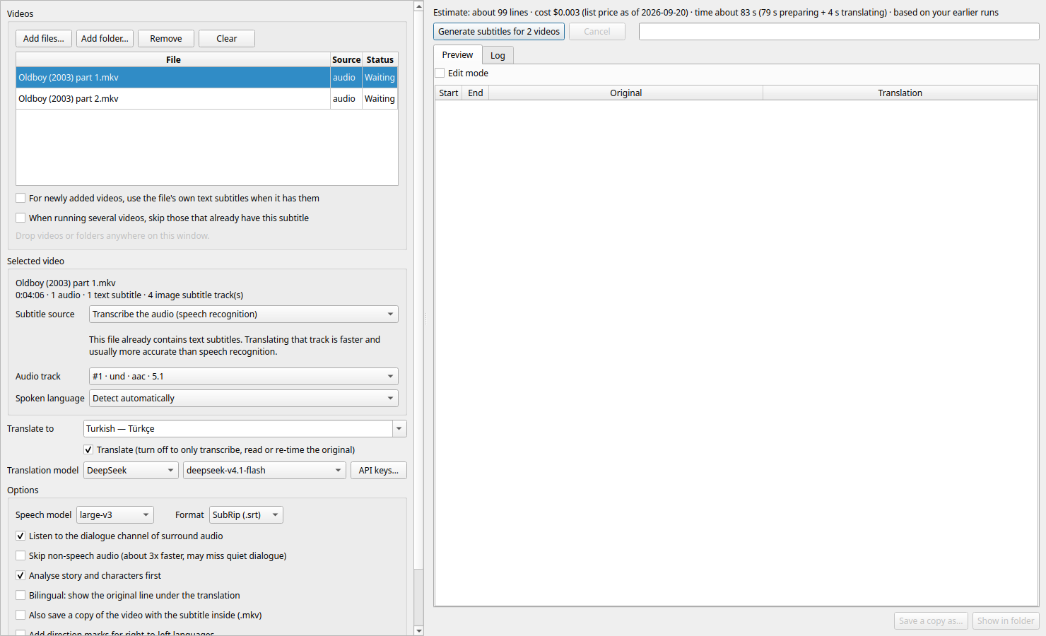 Auto Subtitle Generator screenshot