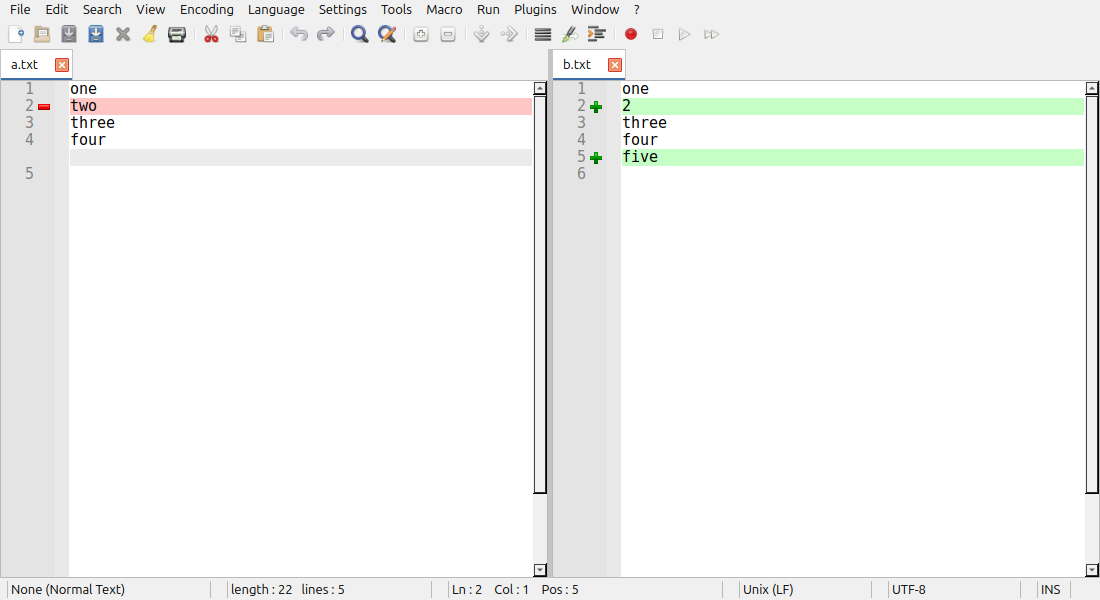 Notepad++ for Linux screenshot